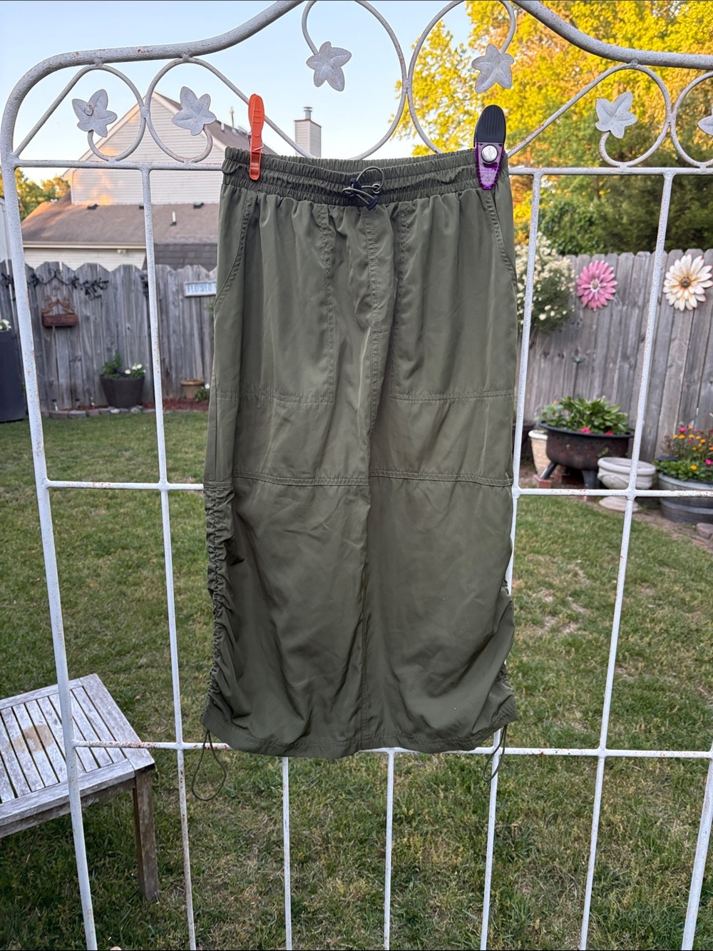 Wild Fable Olive Green Drawstring Midi Skirt - XS